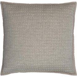 Loren 18" Square Modern Cotton Slate Gray Taupe/Metallic Silver/Off White/Ash Throw Pillow - Boutique Rugs