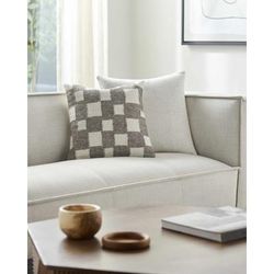 Lucie 22" Square Modern Wool Pearl/Gray/Sage/Slate Gray Taupe/Ash/Medium Gray Throw Pillow - Boutique Rugs
