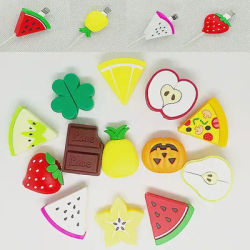 Cute Fruit Phone USB cable protector per iphone cable chompers cord animal bite charger wire holder organizer protection