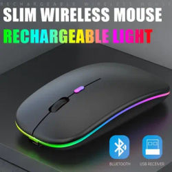 Tablet Phone Computer Bluetooth Mouse Wireless ricarica Mouse Wireless USB luminoso 2.4G Mouse