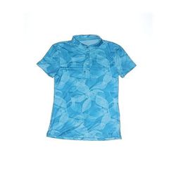 Nike Short Sleeve Polo Shirt: Blue Tops - Kids Girl's Size X-Small