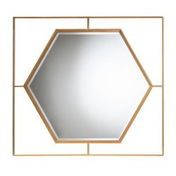 Gates Modern Glam And Luxe Antique Goldleaf Metal Accent Wall Mirror by Baxton Studio in Gold
