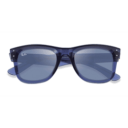 Unisex s wayfarer,wayfarer Transparent Blue Acetate Prescription sunglasses - Eyebuydirect s Ray-Ban RBR0502S Reverse