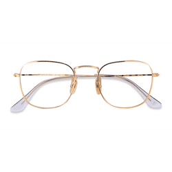 Unisex s square Gold Titanium Prescription eyeglasses - Eyebuydirect s Ray-Ban RB8157V Frank