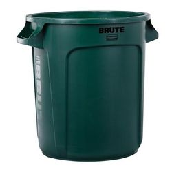 Rubbermaid FG261000DGRN 10 gallon Brute Trash Can - Plastic, Round, Food Rated, Dark Green