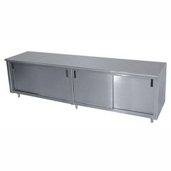 Advance Tabco CB-SS-309 108" Enclosed Work Table w/ Sliding Doors, 30"D, Stainless Steel