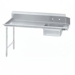 Advance Tabco DTS-S30-60L 59" L R Straight Soil Table - 10 1/2" Backsplash, Stainless Steel Legs, 14 ga 304 Stainless Steel