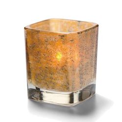 Hollowick 6505AG Tetra Votive for HD8, HD12 & HD15, 3 1/2" x 3", Antique Gold, Beige