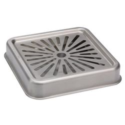 Service Ideas DTSQ6SS 6 1/2" Square Drip Tray - 1 1/4"H, Brushed Stainless, Silver