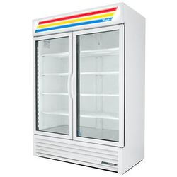 True GDM-49-HC~TSL01 WHT 54 1/8" GDM Series 2 Section Glass Door Merchandiser - 2 Left/Right Hinge Doors, 115v, White, LED Lighting, 49 Cu. Ft