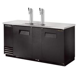 True TDD-3-HC 69" Kegerator Commercial Beer Dispenser w/ 3 Keg Capacity - 3 Columns, Black, 115v, 2 Towers & 2 Taps | True Refrigeration