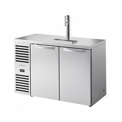 True TDR52-RISZ1-L-S-SS-1 52" Kegerator Commercial Beer Dispenser w/ 1 Keg Capacity - 1 Column, Stainless, 115v, 2 Sections, Silver