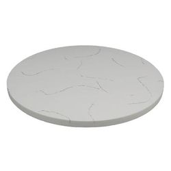 Art Marble Q40124RD 24" Round Quartz Table Top - Indoor/Outdoor, Carrera White