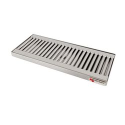 Micro Matic DP-120D Surface Mount Drip Tray Trough w/ 5/8" Drain & Louvered Screen - 12"W x 5"D, Stainless Steel