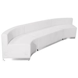 Flash Furniture ZB-803-770-SET-WH-GG Hercules Alon 3 Piece Modular Reception Sofa Set - LeatherSoft Upholstery, White