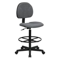 Flash Furniture BT-659-GRY-GG Swivel Drafting Stool w/ Low Back - Gray Polyester Upholstery