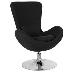 Flash Furniture CH-162430-BK-FAB-GG Swivel Reception Arm Chair - Black Fabric Upholstery