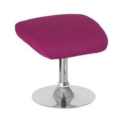 Flash Furniture CH-162430-O-MAG-FAB-GG Ottoman w/ Round Chrome Base - 19 1/2"W x 15"D x 17 1/2"H, Magenta Fabric, Purple