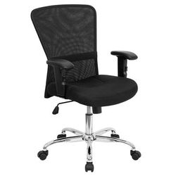 Flash Furniture GO-5307B-GG Swivel Office Chair w/ Mid Back - Black Mesh Back & Seat