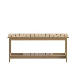 Flash Furniture JJ-T14022-BR-GG Rectangular Patio Coffee Table - 44 1/2" x 23 3/4", Resin, Natural Cedar, Brown
