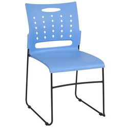 Flash Furniture RUT-2-BL-GG Stacking Chair w/ Blue Plastic Seat & Black Metal Frame