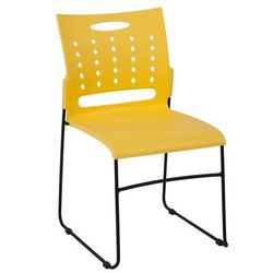 Flash Furniture RUT-2-YL-GG Stacking Chair w/ Yellow Plastic Seat & Black Metal Frame