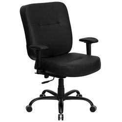 Flash Furniture WL-735SYG-BK-LEA-A-GG Swivel Big & Tall Office Chair w/ High Back - Black LeatherSoft Upholstery