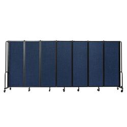 National Public Seating RDB6-7PT04 164"L Portable Room Divider w/ 7 Blue PET Panels - 6ft High