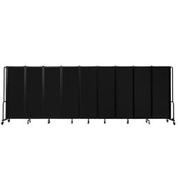 National Public Seating RDB6-9PT10 210"L Portable Room Divider w/ 9 Black PET Panels - 6ft High