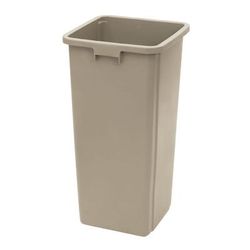 Winco PTCS-23BE 23 gal Square Trash Can - Plastic, Beige, 23 Gallon