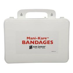 San Jamar MK0909 Bandage Kit with Storage Box, Blue, 5 Bandage Types, Storage Case