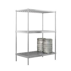 New Age 51171 3 Level Keg Rack w/ 3 Keg Capacity, 60" x 34" x 84", Silver