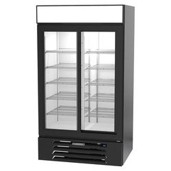 Beverage-Air MMR38HC-1-B 43 1/2" MarketMax 2 Section Glass Door Merchandiser - 2 Sliding Doors, Black, 115v