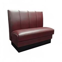 Vitro MD-4000-DBL CBRY Double Restaurant Booth - 4 Panels, Fully Upholstered, 36" x 44", Cranberry