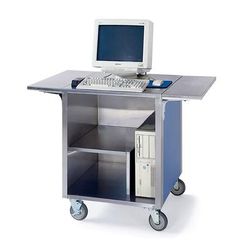Lakeside 641-GRN 51 1/4"W Cash Register Stand w/ Stainless Top - 35"H, Green