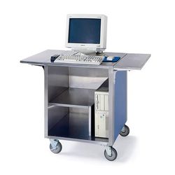 Lakeside 641-RBLU 51 1/4"W Cash Register Stand w/ Stainless Top - 35"H, Royal Blue