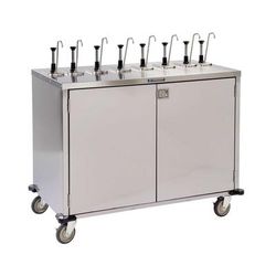 Lakeside 70201 Pump Style Condiment Dispenser Cart w/ 8 Pumps, 8 Compartments, Stainless, Silver