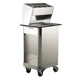 Lakeside 986 Mobile Tray Dispenser Cabinet w/ Flatware Rack, w/ Flatware Dispenser, Stainless Steel