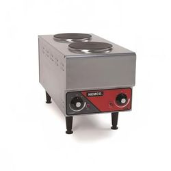 Nemco 6311-1-240 11" Electric Hotplate w/ 2 Burners & Infinite Controls, 240v/1ph, Stainless Steel