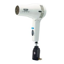 Conair Hospitality 169WIW Folding Hair Dryer w/ Cool Shot Button - (2) Heat/Speed Settings, White, 1875 W