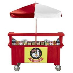 Cambro CVC724158 Food Cart w/ Cover & Cutting Board, 74 1/4"L x 31 3/4"W x 94"H, Red