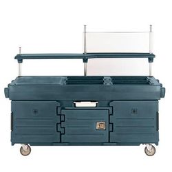 Cambro KVC856192 CamKiosk Kiosk Type Food Cart w/ Lockable Storage, 85 1/8"L x 33 1/2"W x 70 1/2"H, Green, 6 Pan Wells, Granite Green