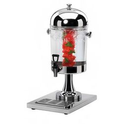 Cal-Mil 1010 2 gal Beverage Dispenser w/ Ice Tube - Plastic Container, Stainless Base, 2 Gallon, Stainless Steel
