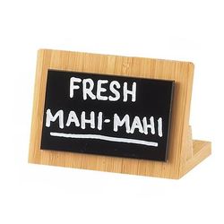 Cal-Mil 1103-23-60 Tabletop Write On Menu Board - 2 3/4" x 4 1/4", Bamboo, Beige