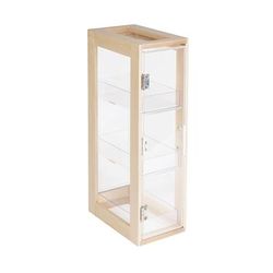 Cal-Mil 1204-71 Blonde 3 Tier Bread Case w/ Hinged Door - 8"W x 13"D x 20 1/2"H, Acrylic & Maple Wood