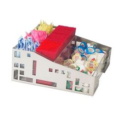 Cal-Mil 1616-55 9 Compartment Condiment Organizer - 12" x 12" x 5 1/4", Stainless, Silver