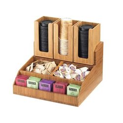 Cal-Mil 2019-60 Multi-Bin Condiment Station- Bamboo