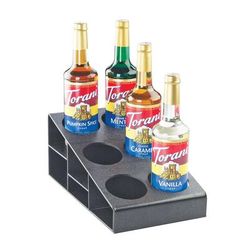Cal-Mil 2056 Condiment Bottle Organizer w/ 6 Compartments, Black, 6 Openings, Black ABS