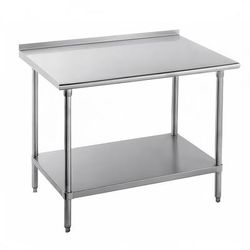 Advance Tabco FMS-369 108" 16 ga Work Table w/ Undershelf & 304 Series Stainless Steel Top, 1 1/2" Backsplash