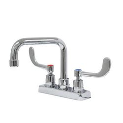 Advance Tabco K-208 Deck Mount Faucet - 6" Swing Spout, 4" Centers, Lead Free, Chrome